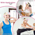 3PCS Spa Headband and Wristbands Set for Women, Soft Microfiber Face Wash Headband with Cute Bow, Elastic Absorbent Wrist Towels, Makeup Skincare Accessories for Facial, Shower, Yoga