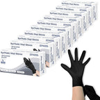 Disposable Gloves Large, Nitrile and Vinyl Blend Latex Free Gloves, 4 Mil,1000 Pc. Food Grade Glove for Cleaning, Food Prep, Hair Dye, Tattoo, Black