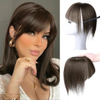VERNA Hair Toppers for Women Real Human Hair 360°3D Cover Clip in Bangs,100% Real Human Hair Dark Brown Hair pieces Clip on Bangs for Daily Wear(5 * 9.5)