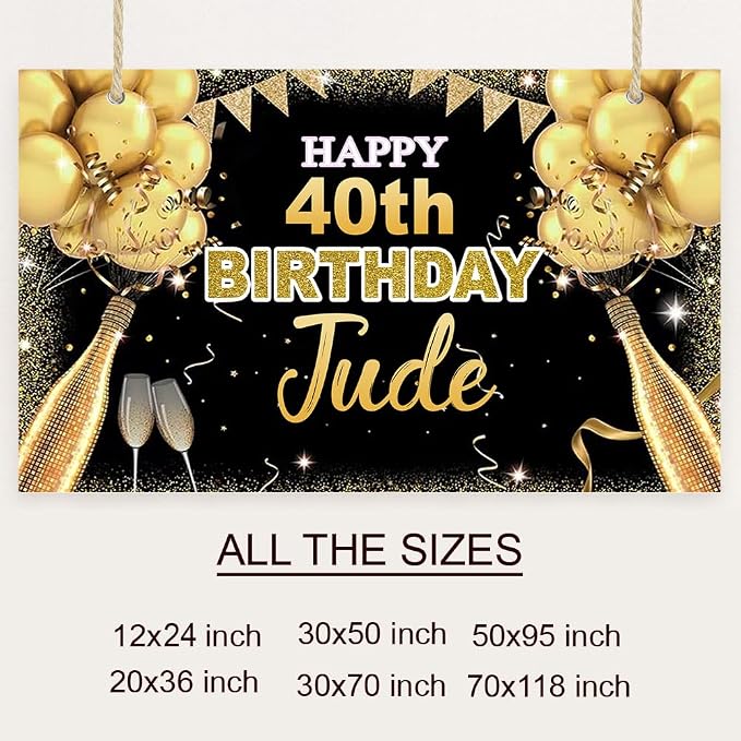Generic Personalized Happy Birthday Banner, Customized - Image 4