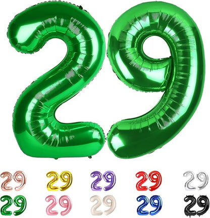 Number 29 Balloon 40Inch for 29 Year Old Birthday Decorations, Dark Green | by Mluchee