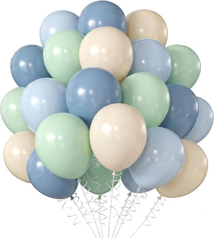 Sage Green Blue Beige Balloons 12inch Boho Birthday Baby Bridal Shower Dino | by Unknown