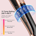 Flat Iron Hair Straightener with Floating Plates Get Shinier & Smoother Hair, 14 Adjustable Temp, Dual Voltage Digital Display 200℉-460℉