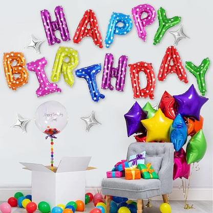 Happy Birthday Balloons Banner, Foil Balloon Personalized Name Letters Balloons - Image 3