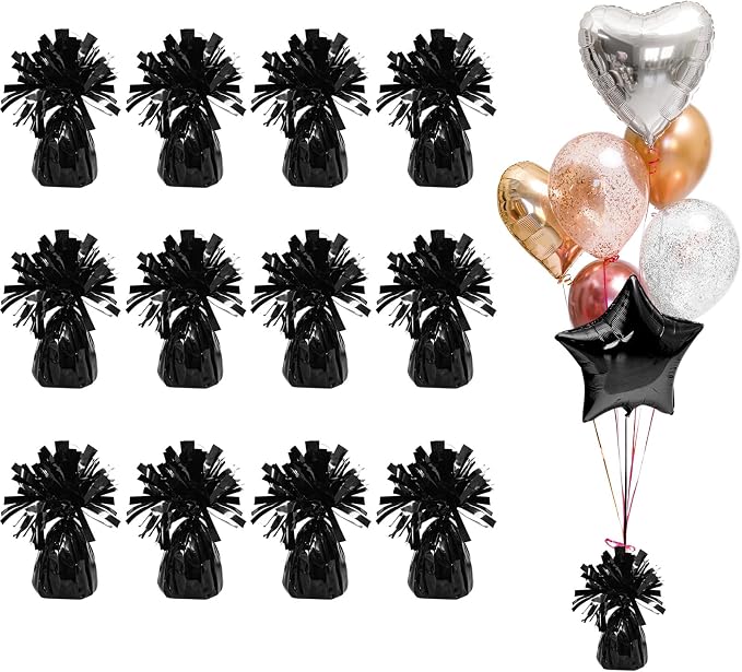 12 Pack Black Balloon Weights, 6oz Heavy Duty Balloon Weights by Unknown