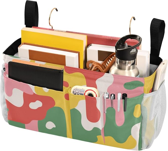 Bedside Caddy Metal Frame Hanging Organizer Bunk Bed Dorm Accessories Hook And - Image 3