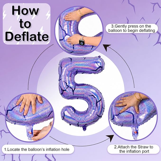 40 Inch Purple Kpop Number 5 Balloon - Image 9