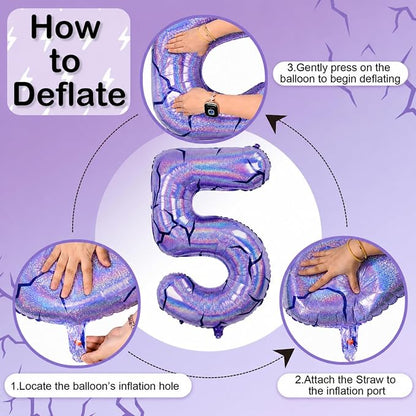 40 Inch Purple Kpop Number 5 Balloon - Image 9