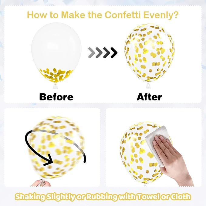 Black and Gold Graduation Balloons, 12 Inch Metallic Silver Gold Confetti Latex - Image 8