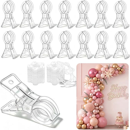 15 Pack Clear Balloon Arch Clips w/100 Pcs Balloon Rings by Unknown