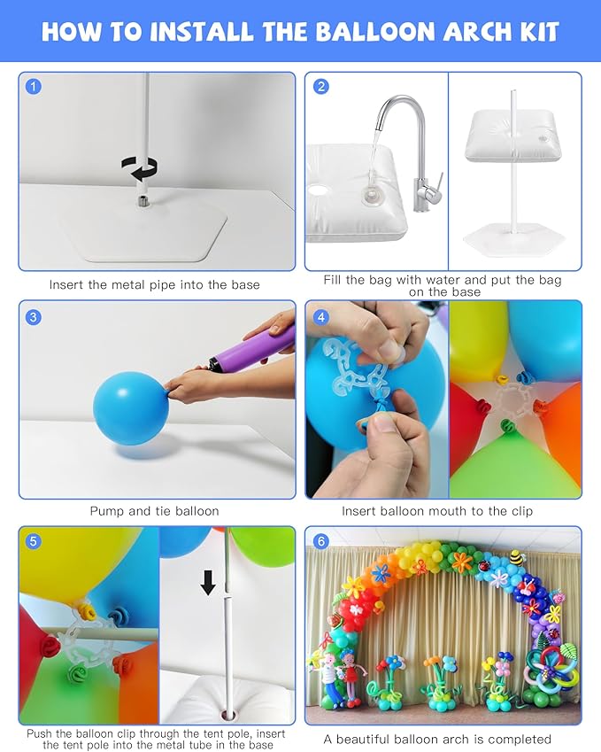 TekXYZ Balloon Arch Stand Kit, 10 x 7.5FT Adjustable Arch Frame - Image 6