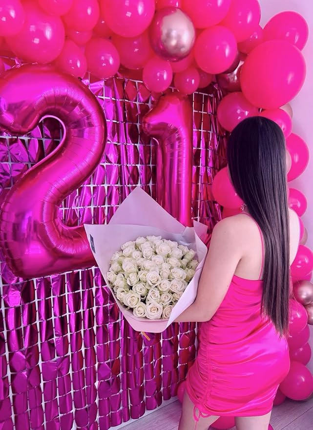 Rosy Purple Number 1 Balloon 40 inch, 1st Birthday Party Balloons Decoration | - Image 4