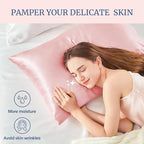 BEDELITE Satin Pillowcase for Hair and Skin, Super Soft Similar to Silk Pillow Cases 4 Pack with Envelope Closure, Cooling Pillowcases for Women Men (20"x26" Standard Size, Pink)
