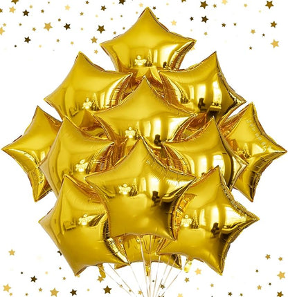 20Pcs Gold Star Balloons Foil Balloons, 18Inch Star Shaped Balloons | 18Inch by Adeyoo