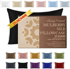 25 Momme Premium Mulberry Black Silk Pillowcase for Hair and Skin | Handcrafted Hypoallergenic & Anti-Acne Silk Pillow Cases with Zipper | Queen - 20" x 30", Midnight
