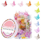 Gradient Butterfly Hair Clip, Mini Plastic 90s Hair Claw Clips for Women Girls, No Crease Toddler Y2K Accessories Set 50pcs Rainbow Assorted Color