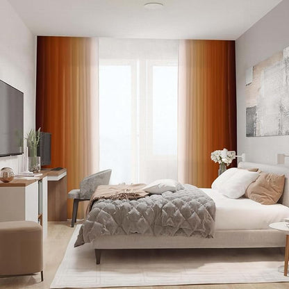 Burnt Orange Curtains 72 Inch Length 2 Panel Set | Light Filtering Curtains - Image 7
