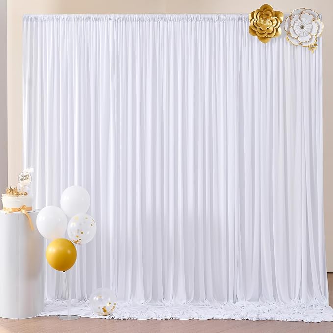 Wrinkle Free White Backdrop Curtains by ENJOYYOURPARTY
