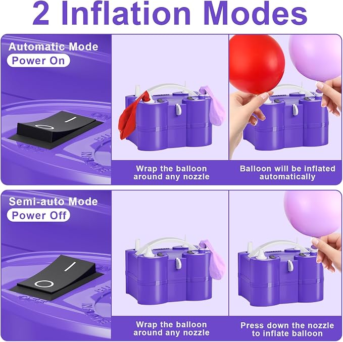 FLSEPAMB Electric Balloon Pump, 3-in-1 Portable Electric Air Balloon Blower - Image 5
