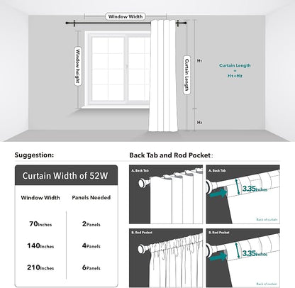 Deconovo Blackout Back Tab Curtains - Image 8