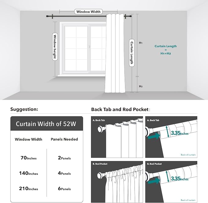 Deconovo Blackout Back Tab Curtains - Image 9