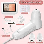 Skin Hair Analyzer, 5 Inch LCD Digital Scalp Detector with 50X/200X Lens, Rechargeable Hair Follicle Scanner for Skin Analysis, Home Salon Use, Portable Dermatoscope Tool