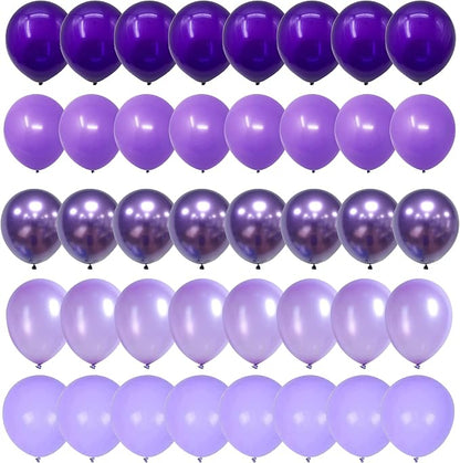 Togvu Purple Balloons, 60 Packs 12 Inch Metallic Chrome Pearl Macaron Light by Togvu