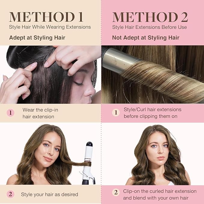 GOO GOO Clip in Hair Extensions Real Human Hair, Remy Human Hair Extensions Clip ins for Women, Natural Human Hair, 22 Inch 160g 7Pcs, 2C/4E/6C Brown Sugar Swirl Highlights