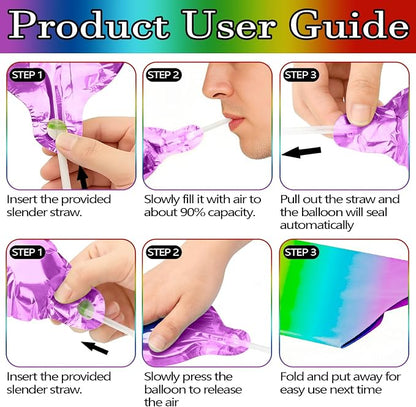 40 Inch Number 2 Balloons for 2nd Birthday Party Decorations, 0-100 Rainbow - Image 5