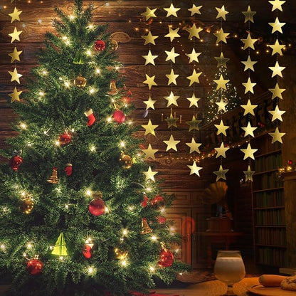 Star Garland, Glitter Gold Star Garland Banner, 66Feet Double Side Star Hanging - Image 7
