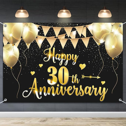 HAMIGAR 6x4ft Happy 30th Anniversary Banner Backdrop by HAMIGAR