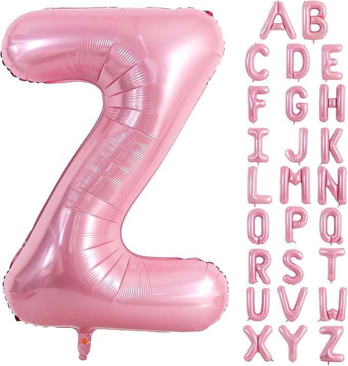 TONIFUL 40 Inch Large Pink Letter Z Balloons Giant Foil Mylar Alphabet Balloon by TONIFUL
