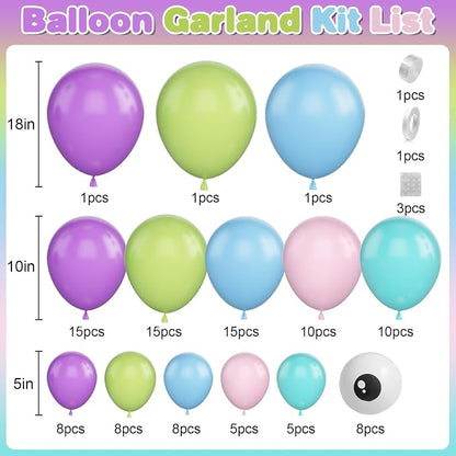GRESATEK Monster Balloons Arch Garland Kit, Monster Cartoon Inc Balloons Party - Image 2