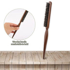 Sliverdew Boar & Nylon Bristle Teasing Brush, Hair Sectioning Comb with Rat Tail Handle Pick, Smoothing Brush for Edge Control, Backcombing, Smoothing, and Styling Thin & Fine Hair to Create Volume