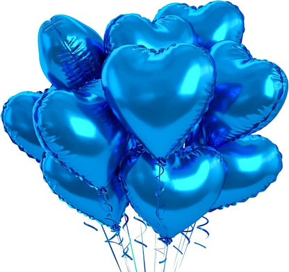 Blue Foil Heart Balloons, Boys Men, Baby Shower, Valentines, Anniversary by BIAPIAN