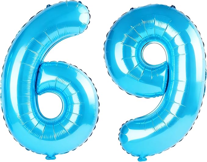 40 Inch Number 69 Balloons for 69th Birthday Party Decorations, 0-100 Jewelry by FOBELEC