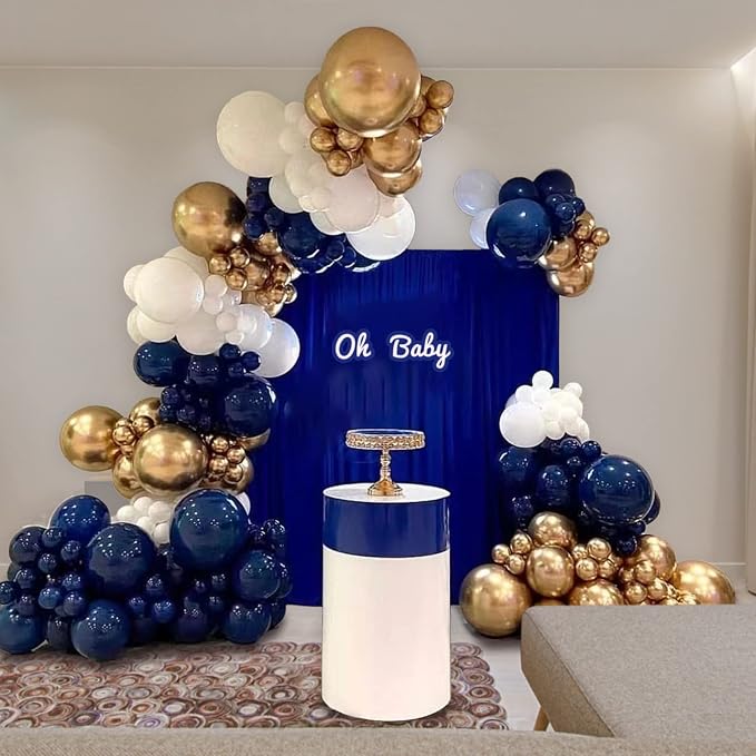 134Pcs Navy Blue Balloons Different Sizes 5 10 12 18 Inch Navy blue Latex - Image 7