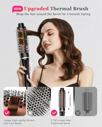 5 in 1 Curling Iron, Hair Curling Wand Set Thermal Brush 4 Interchangeable Ceramic Curling Wands (0.35"-1.25”) Fast Heat Up Dual Voltage Christmas Birthday Hair Tool Gifts for Women Travel