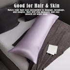 TELUS Body Cooling Pillow Case Cover, Bamboo Rayon & Lyocell Pillowcase with Zipper Closure, Breathable Pillow Case for Hot Sleepers and Night Sweats, 20x54 inches, Light Purple
