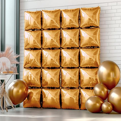 NISOCY 25PCS Brown Square Foil Balloons Wall Backdrop Tunnel Arch Kit | Balloons - Image 8