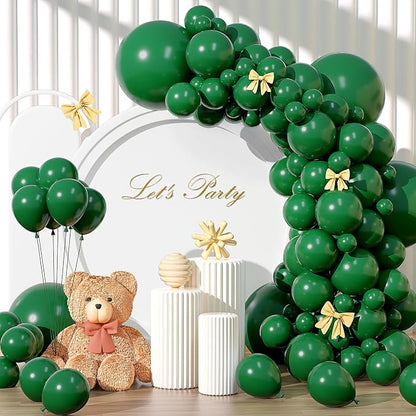 Green Balloons Different Sizes 135pcs 18 12 10 5 Inch Dark Green Balloons Arch by YISHEBAPA