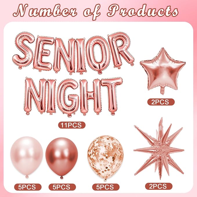 Rose Gold Senior Night Decorations - Image 3