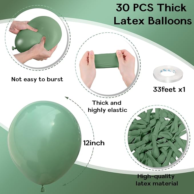 Jobkoo Sage Green Balloons - Image 2