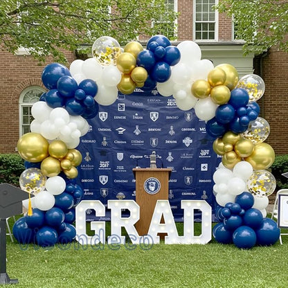 Navy Blue Balloon Arch Kit, 10 Gold Confetti, Graduation 2026, Baby Shower - Image 3