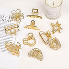 Gold Hair Clips for Women, 10 Pcs Small Gold Claw Clips for Women and Girls, Mini Metal Hair Accessories