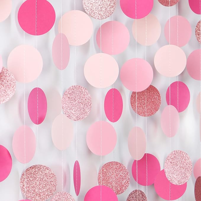 Hot-Pink Rose-Gold Party Decorations Garland - 52ft Wedding Bridal Shower by Panduola