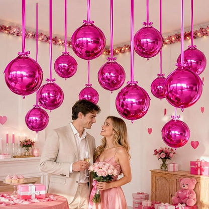 Hot Pink Round Foil Balloons - Image 8