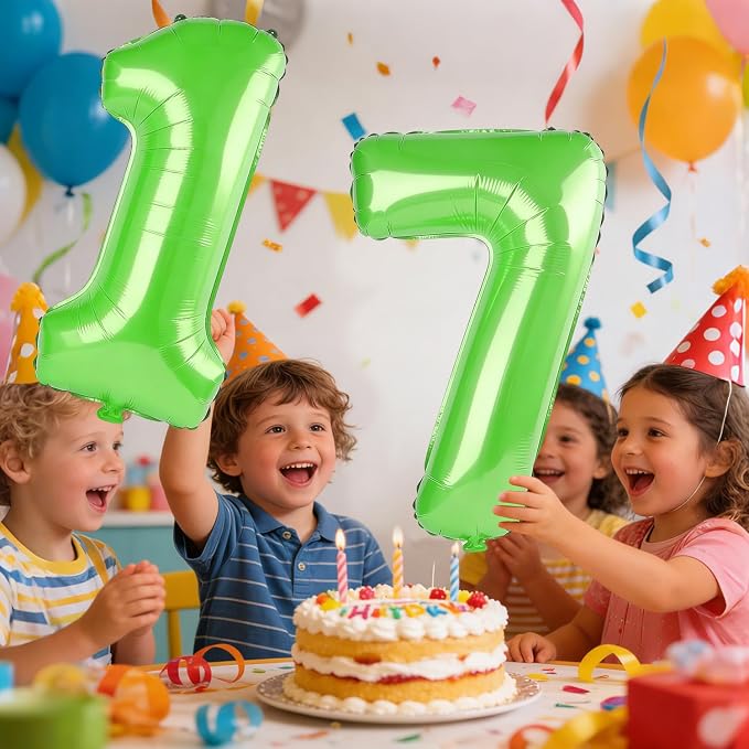 40 Inch Number 17 Balloons for 17th Birthday Party Decorations, 0-100 Fruit - Image 2