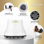Herbishh Universal Hair Dryer Diffuser - Adjustable 3.5-8 cm, Rotary Clip for Curly & Wavy Hair, Even Heat, Reduces Frizz & Adds Volume, Heat-Resistant Air Hood for Effortless Curl Definition (White)