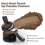 Instant Hairline Powder, Root Touch Up Hair Color for Gray Coverage and Thinning Hair, Root Cover Up Conceals Hair Loss & Bald Spots, Natural and Non-Greasy Hair Color for Women & Men, Brown